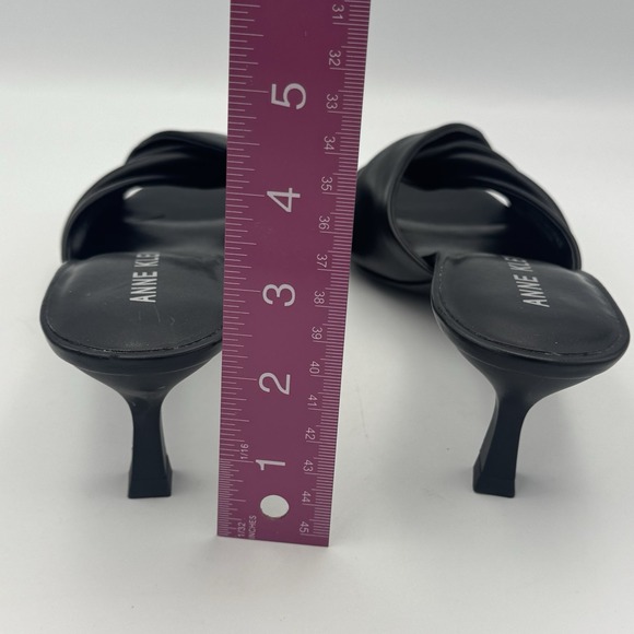 Anne Klein iFlex Size 9 Black Knotted Strap Square Toe Kitten Heel Sandals - Picture 7 of 11